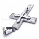 Two Layers Silvery Cross Titanium Pendant 20151