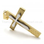 Two Layers Golden Cross Titanium Pendant 20152