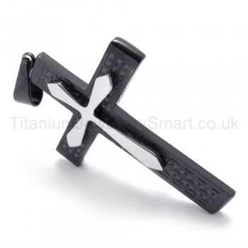 Two Layers Black Cross Titanium Pendant 20153