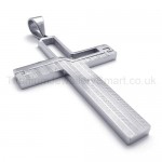 Silvery Hollowed Cross Titanium Pendant 20157