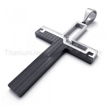 Black Hollowed Cross Titanium Pendant 20158