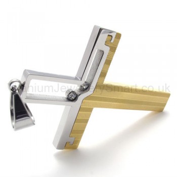 Duotone Hollowed Cross Titanium Pendant 20159