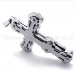 Three Layers Silvery Cross Titanium Pendant 20262