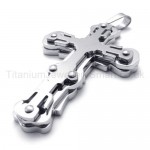 Three Layers Silvery Cross Titanium Pendant 20262