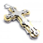 Three Layers Golden Cross Titanium Pendant 20263