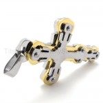 Three Layers Golden Cross Titanium Pendant 20263