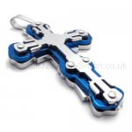 Three Layers Blue Cross Titanium Pendant 20265