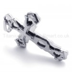 Silvery Hollowed Cross Titanium Pendant 20266