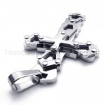 Silvery Hollowed Cross Titanium Pendant 20266