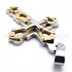 Golden Hollowed Cross Titanium Pendant 20267