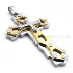 Golden Hollowed Cross Titanium Pendant 20267