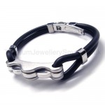 Cool Mens Titanium and Rubber Bracelet 17305