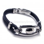 New Mens Stylish Titanium and Rubber Bracelet 17306