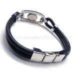 New Mens Stylish Titanium and Rubber Bracelet 17306