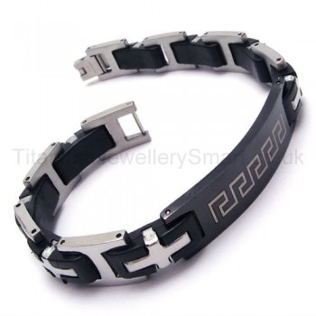 Titanium Cross And H Link Bracelet 18043