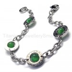 Titanium Inlay Green Pearl Bracelet 18109