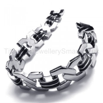 Titanium Two-tone X Link Bracelet 18305