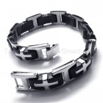 Titanium Cross and H Alternant Link Bracelet 18312