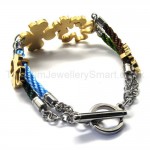 With Diamond Titanium Fashion Women's Gold Bracelet 18315