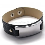 Mens Titanium and Leather Bracelet 18331