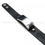 Mens Titanium and Leather Bracelet 18331