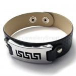 Men's Titanium and Leather Bracelet 18332