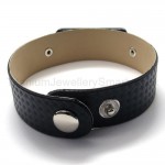 Men's Titanium and Leather Bracelet 18332