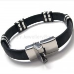 Mens Titanium and Leather Bracelet 18333