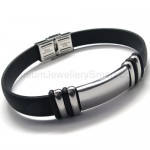 Mens Titanium and Leather Without Pattern Bracelet 18334