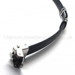 Mens Titanium and Leather Without Pattern Bracelet 18334