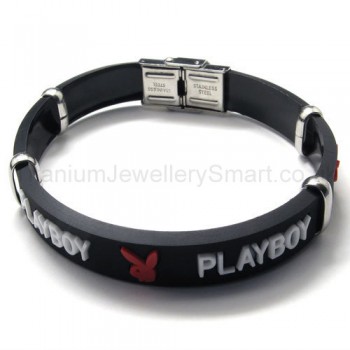 Fashion Titanium and Leather With PLAYBOY Bracelet 18337