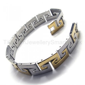 Titanium Two-tone Tightly Coupled Link Bracelet 18357