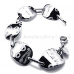 Cute Titanium Curving Oval Link Bracelet 18367