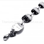 Cute Titanium Curving Oval Link Bracelet 18367
