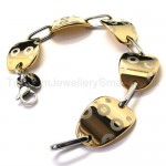 Cute Gold Curving OvalTitanium Women's Bracelet 18369