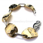 Cute Gold Curving OvalTitanium Women's Bracelet 18369