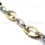 Gold Titanium Lovely Oval Women's Bracelet 18370