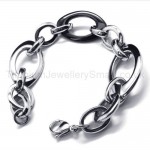 Black Titanium Cute Oval Link Bracelet 18371