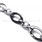 Black Titanium Cute Oval Link Bracelet 18371