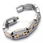 Gold Titanium Inlay Diamond Bracelet 18514