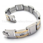 Polished Titanium Inlay Diamond Bracelet 18516