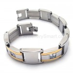 Polished Titanium Inlay Diamond Bracelet 18516