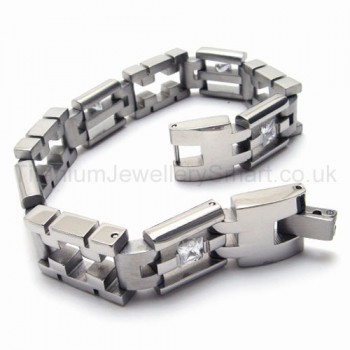 Titanium Mechanics Inlay Diamond Men's Bracelet 18517