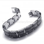 Great Wall Series Titanium Grooved Mens Bracelet 18624