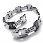 Great Wall Series Titanium Engraved Twig Bracelet 18627