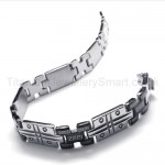 Great Wall Series Titanium Grooved Mens Bracelet 18628