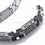 Great Wall Series Titanium Grooved Mens Bracelet 18628