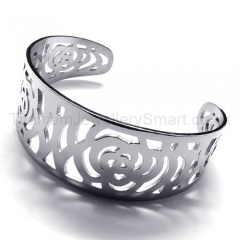 Titanium Hollow Cuff Bracelet 18661