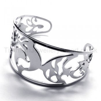 Titanium Fish Patterns Cuff Bracelet 18662