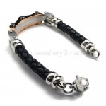 Two-tone itanium Leather Bracelet 18719